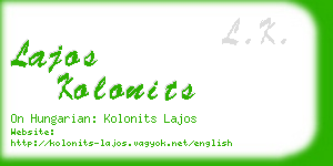 lajos kolonits business card